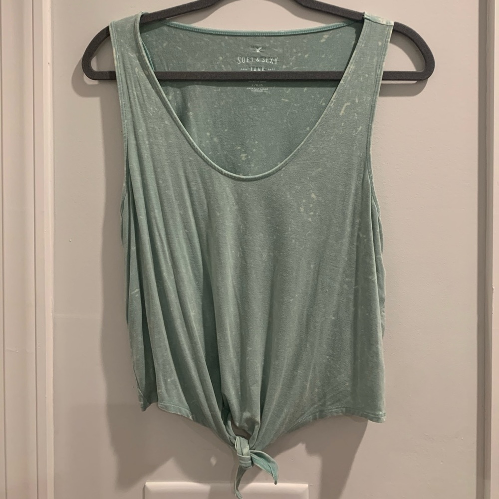 AEO green tie tank top